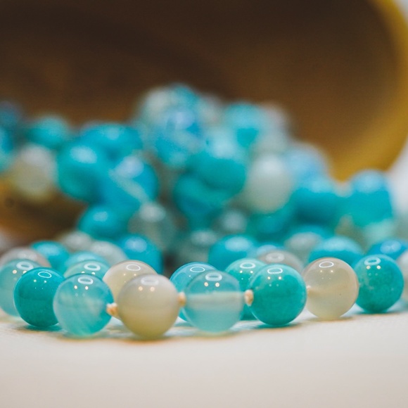 Tiffany & Co. Amazonite, Moonstone, and Chalcedony Necklace (37 Inches)! - Picture 2 of 3